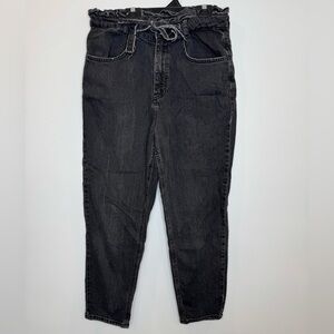 Zara TRF black high waisted paperbag denim size 8